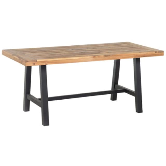 Beliani Garden Dining Table Scania 170 Cm 80 Cm Acacia Wood Black