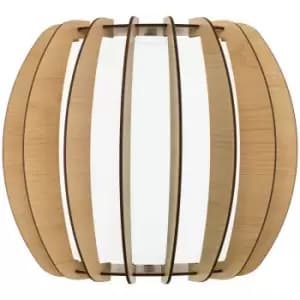 Netlighting Stellato 1 Light Indoor Wall Light In Maple Wood and White Finish, E