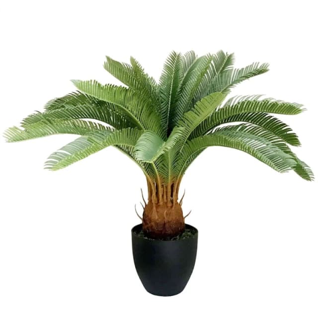 Leaf Large Artificial Palm Tree 70cm Cycas Realistic Plant Leaf Design UK Premium Botanik Green