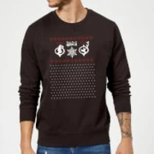 The Grinch Pattern Christmas Sweatshirt - Black