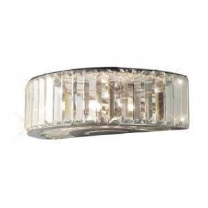 Wall Lamp 3 Light Polished Chrome, Crystal