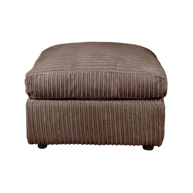 LUXURY LIFE Dylan Jumbo Cord Fabric Footstool Chocolate