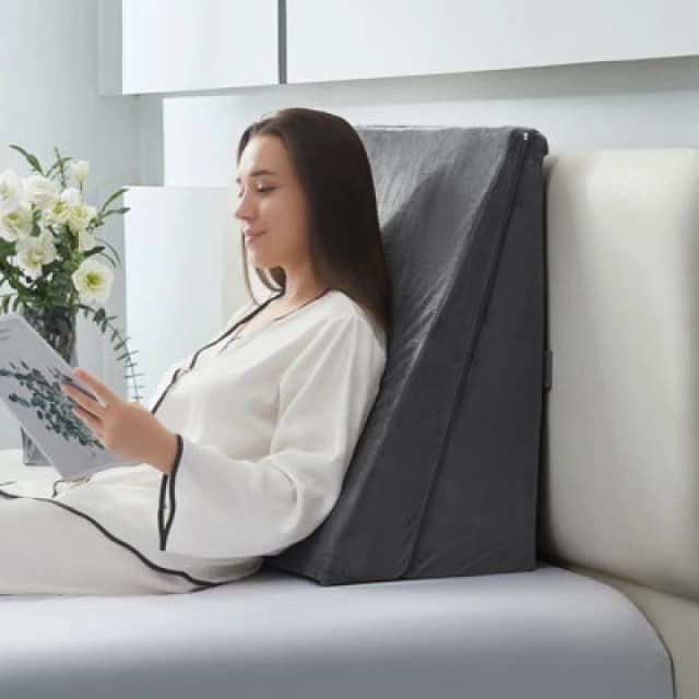 Ezysleep Ezysleep Dual Layer Adjustable Memory Foam Wedge Pillow in Grey Grey One Size Unisex 0721545366429