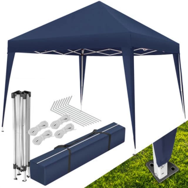 Tectake Gazebo Linosa - 3 X 3 M, Foldable, Water-Resistant, Uv Protection 300 X 300 X 255cm - Blue