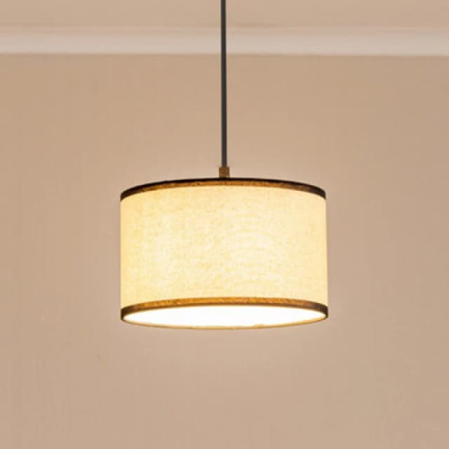 ValueLights Eva Natural Linen Fabric Ceiling Floor Table Small Drum Lamp Shade with LED Bulb Black