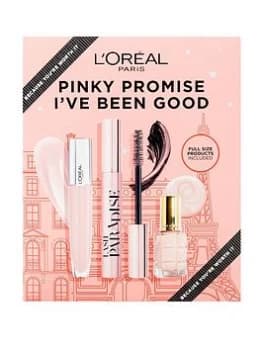 LOreal Paris Pinky Promise I've Been Good, Eye, Lip & Nail Trio Gift Set, One Colour, Women