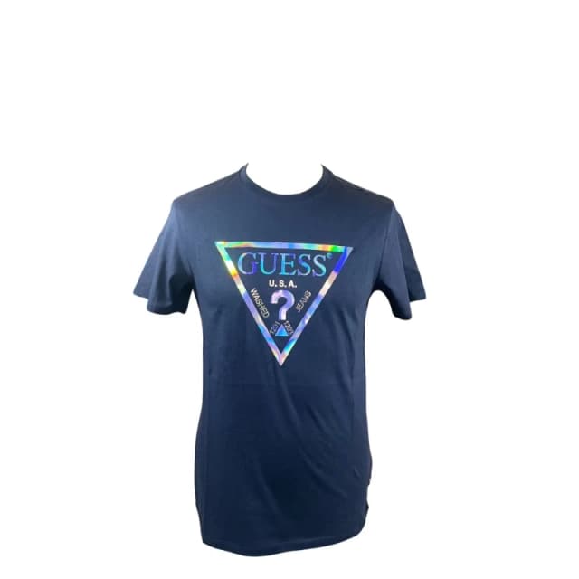 Guess T-Shirt Guess Bsc Iridescent Foil Bleu Male XS