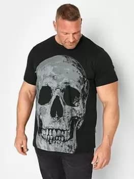 BadRhino Large Skull T-Shirt - Black, Size 2XL, Men