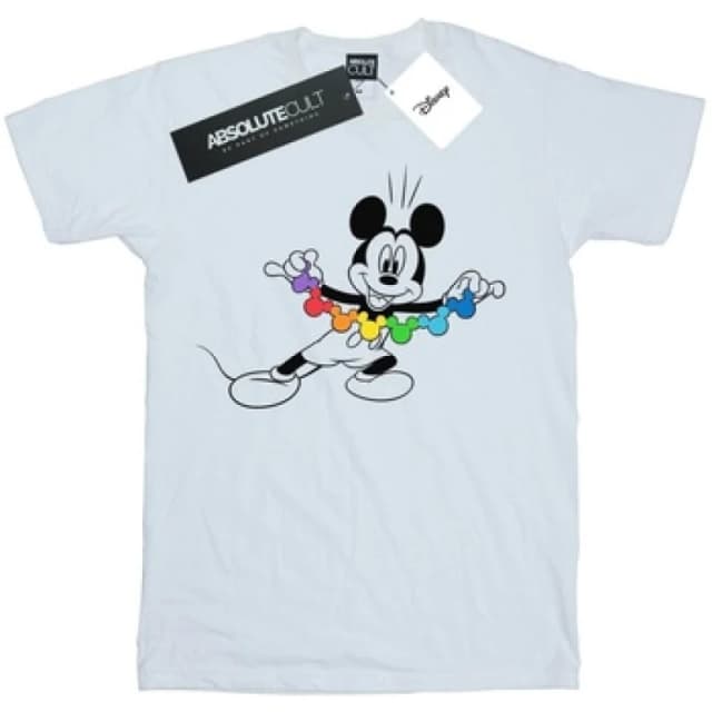 Disney Mickey Mouse Rainbow Chain T-Shirt White male