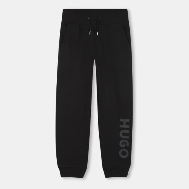 Hugo Kids Logo Closed Hem Fleece Joggers Black 09B male 8Y