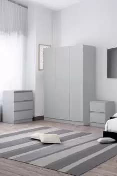 3 Door Matt Grey Large Triple Wardrobe