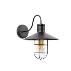 Marina 1 Light Indoor Dome Wall Light Black, E27