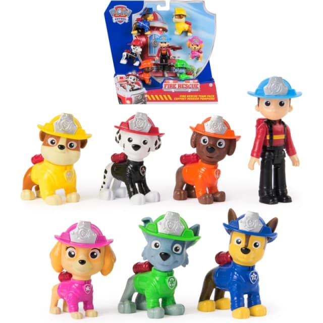 PAW PATROL Fire Rescue - Hundefiguren Geschenkset mit 7 Spielfiguren zum Sammeln Spielzeug fur Kinder ab 3 Jahren