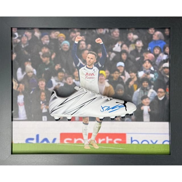 AllStarSignings Ltd James Maddison Tottenham signed Puma football boot White unisex One Size