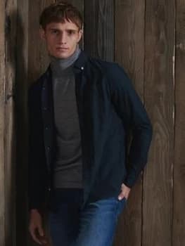 Superdry Classic University Oxford Shirt - Navy Size M Men