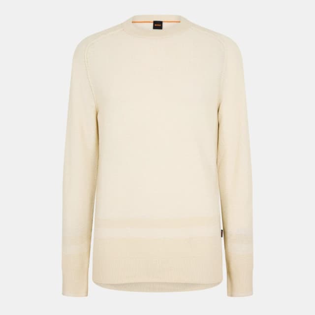 Boss Mens Apok Crew Sweatshirt Light Beige male 2XL