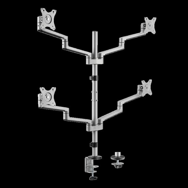 LogiLink Quad Monitor mount. 17"-32". aluminum. silver