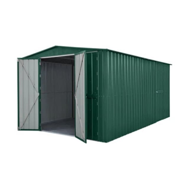 Waltons Globel 10 X 15 Metal Workshop Dual Door Garage Storage Shed - Green