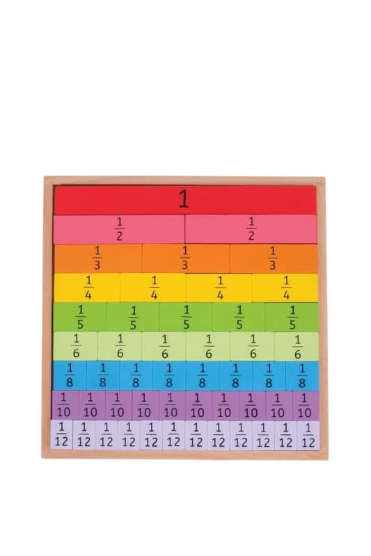 Bigjigs Toys Wooden Fractions Tray Multi unisex