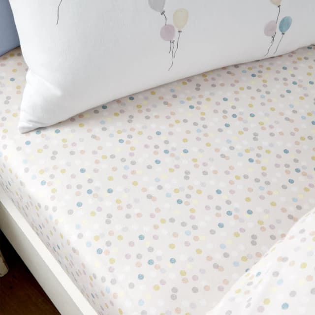 Bianca Balloons 100% Brushed Cotton Fitted Sheet White