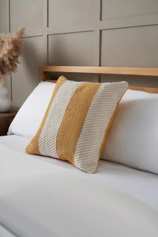 Bhs Herringbone Cushion Yellow