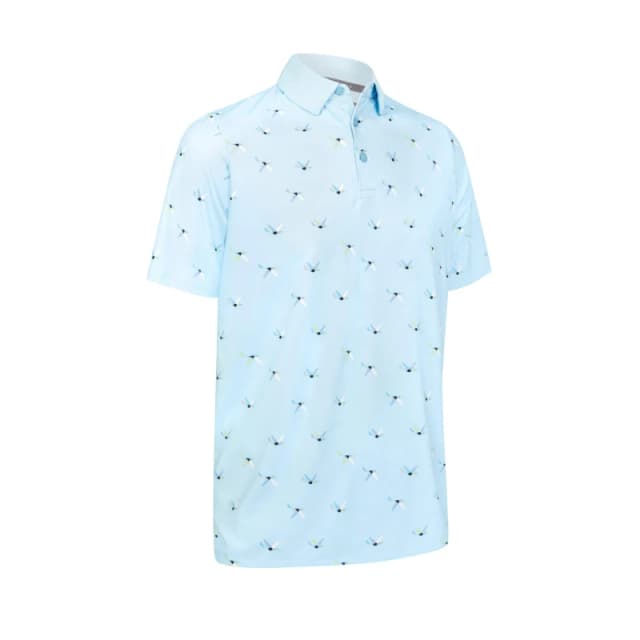 Callaway Mens All Over Print Short-Sleeve Performance Polo Shirt Arctic Paradise male Small