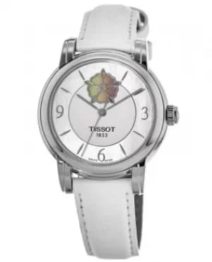 Tissot T-Lady Lady Heart Mother of Pearl Dial White Leather Strap Womens Watch T050.207.17.117.05 T050.207.17.117.05