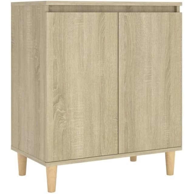 VIDAXL Sideboard with Solid Wood Legs Sonoma Oak 60x35x70cm Engineered Wood vidaXL 8720286358795