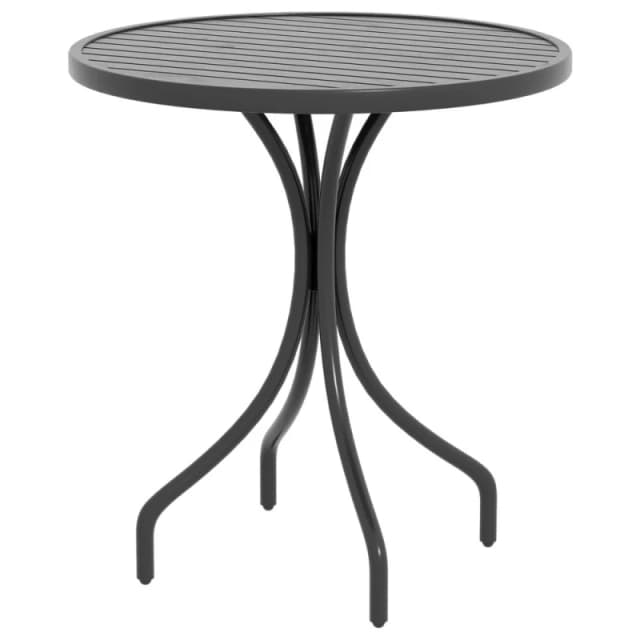 Outsunny 66cm Round Patio Table w/ Steel Frame - Black 84G-302V00BK