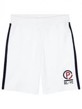 Ralph Lauren Boys Jersey Side Stripe Shorts - White