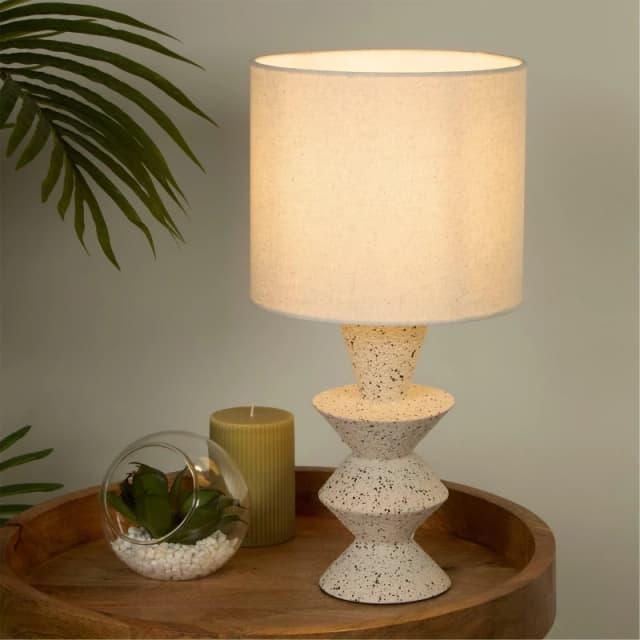 Searchlight Sculptural Stoneware Table Lamp Natural - Searchlight Natural RT10501