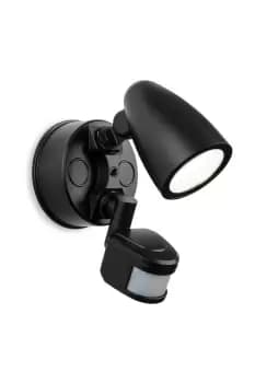 Security Outdoor Integrated LED PIR Motion Sensor Wall Spotlight Black IP54