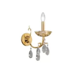 Victoria 2 Crystal Candle Wall Lamp 24 Carat Gold