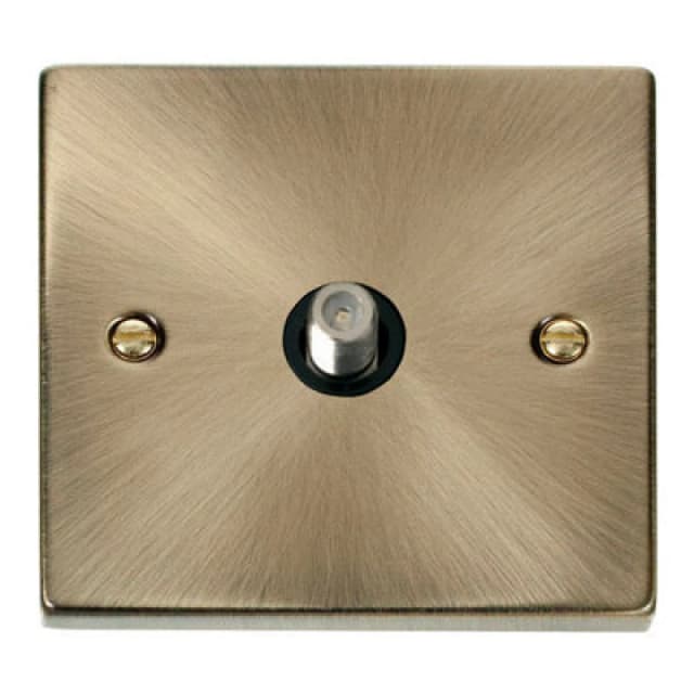 SE Home Antique Brass Satellite Socket 1 Gang Gold unisex