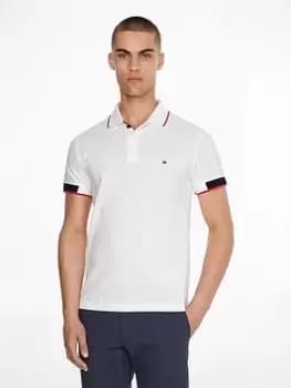 Tommy Hilfiger Placket Cuff Slim Fit Polo Shirt - White Size M Men