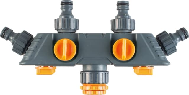 Garden Hose 4 Way Tap Adaptor for 1/2" Hose Pipes ELV-394264 Splitter