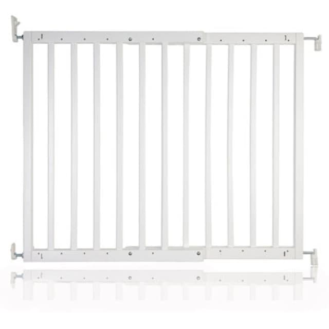 Safetots Chunky Wooden Screw Fit Stair Gate, White, 63.5Cm - 105.5Cm, Wood Baby Gate, Screw Fit Safety Barrier