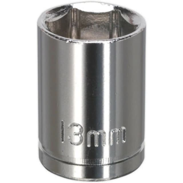 Loops 13mm Chrome Plated Drive Socket - 3/8" Square Drive - High Grade Carbon Steel Metallics