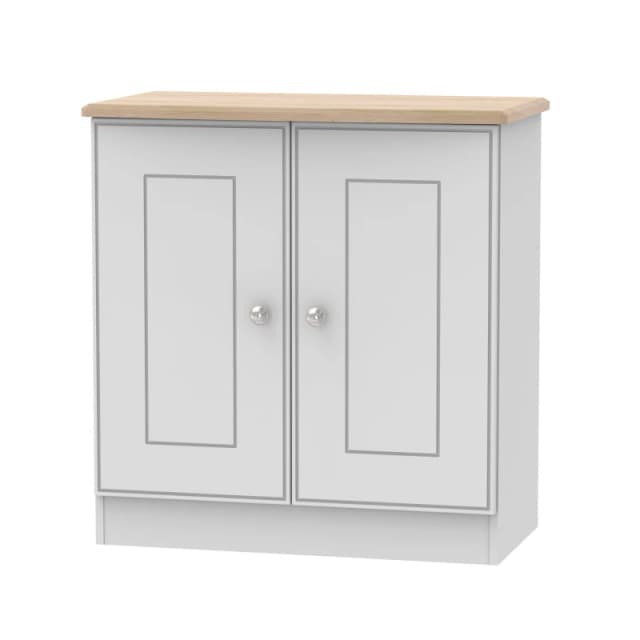Albert 2 Door Cabinet In Grey Matt & Oak (Ready Assembled)