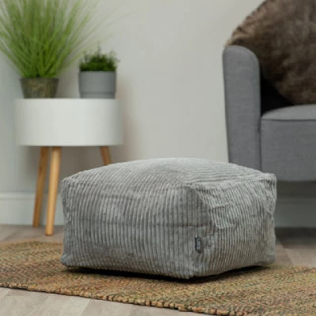 icon Amara Beanbag Footstool Corduroy Grey