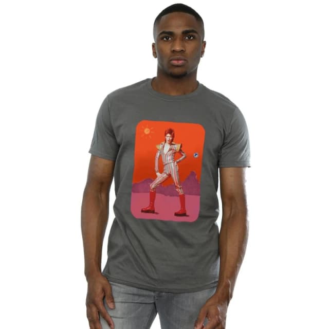 David Bowie David Bowie Men On Mars T-Shirt in Charcoal Size: Small Charcoal S Male 5059400830361