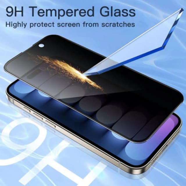 Shatchi 3Pk Privacy Full Coverage Screen Protector for iPhone 15 Pro Max 6.7-Inch Natural unisex