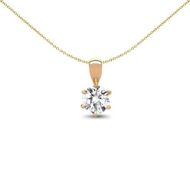 Jewelco London 18ct Gold 0.15ct Diamond Solitaire Charm Pendant - 18P001-015 Gold