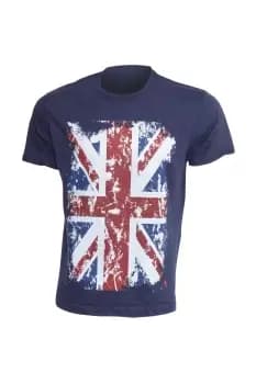 Union Jack GB Print 100% Cotton Short Sleeve Casual T-Shirt Top