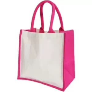 Westford Mill Printers Midi Jute Bag (14 Litres) (One Size) (Fuchsia) - Fuchsia