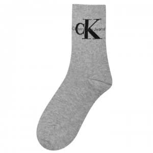 Calvin Klein Mono Logo Crew Socks - Pale Grey