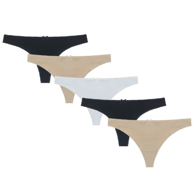 Miso 5pk Thong Ld Thong Briefs 8 (XS) Neutral 43503370310