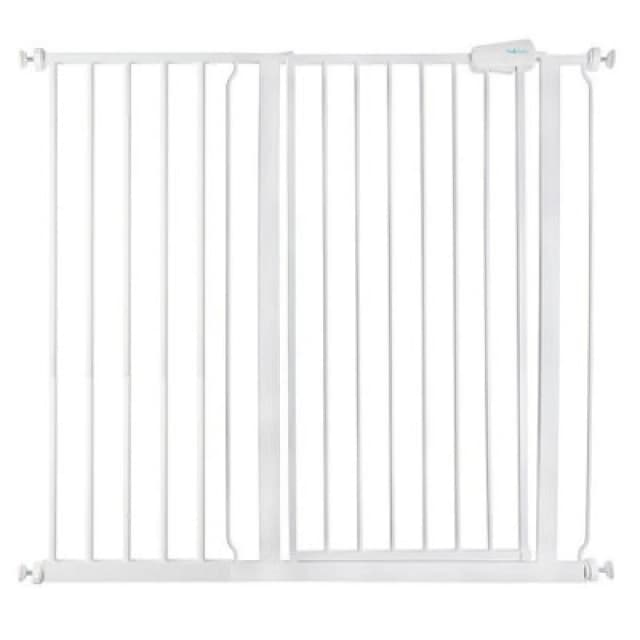 Safetots Extra Tall Metal Safety Gate Pressure Fit, 107.4Cm - 115Cm, White, 104Cm In Height, Extra Tall Baby Gate