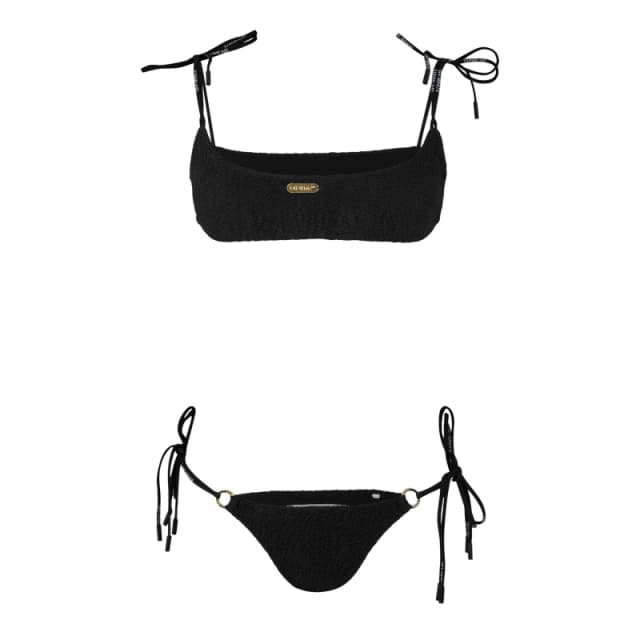Off White Womens Self Tie Bikini Black female 6 (2XS)