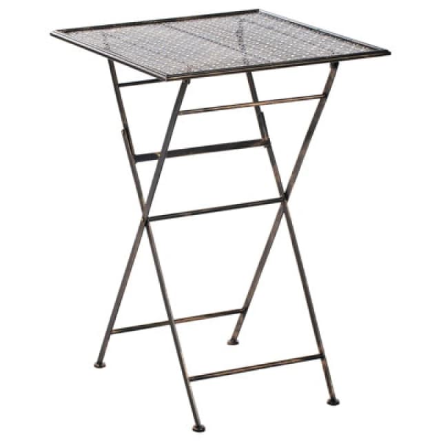 Beliani Garden Bar Table Bormio 60 Cm 60 Cm Metal Black
